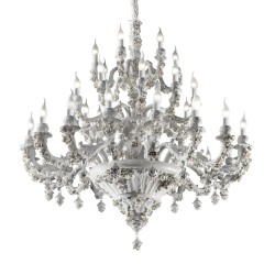 IQ3496 FLOWERY 36-LIGHT WHITE PORCELAIN CHANDELIER