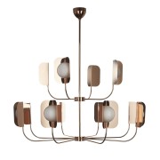 IQ3504 COPPER FINISH IRON LEAF CHANDELIER LED LIGHTS MATTEO ZORZENONI