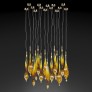 IQ3526 GLASS FALL 15 LEAVES CHANDELIER