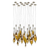 IQ3526 GLASS FALL 15 LEAVES CHANDELIER