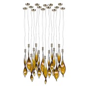 IQ3526 GLASS FALL 15 LEAVES CHANDELIER