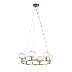 IQ3536 CRYSTAL BALL GOLD 6-LIGHT CHANDELIER