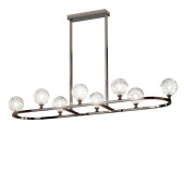 IQ3562 CRYSTAL BALL RECTANGULAR 8-LIGHT CHANDELIER