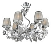 IQ3572 VINE LEAVES 6-LIGHT SILVERY CHANDELIER