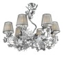 IQ3572 VINE LEAVES 6-LIGHT SILVERY CHANDELIER