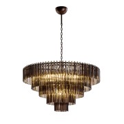 IQ3579 TRIHEDRON SMOKY 14-LIGHT CHANDELIER