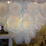 IQ3588 1960S VISTOSI OPALINE COLOUR DISC CHANDELIER