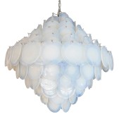 IQ3588 1960S VISTOSI OPALINE COLOUR DISC CHANDELIER