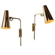 IQ3628 1950S PAAVO TYNELL MODEL BRASS WALL LIGHTS FOR TAITO, OY