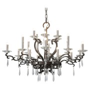 IQ3637 21ST CENTURY MORGANA BURNISHED BRASS AND NICKEL CHANDELIER BY PATRIZIA GARGANTI