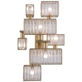 IQ3639 21ST CENTURY TUR CRYSTAL AND SATIN BRASS 7 LIGHTS WALL LAMP BY PATRIZIA GARGANTI