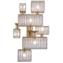 IQ3639 21ST CENTURY TUR CRYSTAL AND SATIN BRASS 7 LIGHTS WALL LAMP BY PATRIZIA GARGANTI