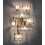 IQ3639 21ST CENTURY TUR CRYSTAL AND SATIN BRASS 7 LIGHTS WALL LAMP BY PATRIZIA GARGANTI