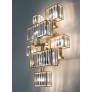 IQ3639 21ST CENTURY TUR CRYSTAL AND SATIN BRASS 7 LIGHTS WALL LAMP BY PATRIZIA GARGANTI