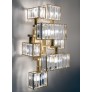 IQ3639 21ST CENTURY TUR CRYSTAL AND SATIN BRASS 7 LIGHTS WALL LAMP BY PATRIZIA GARGANTI