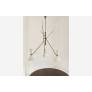 IQ3677 ITALIAN MID CENTURY STYLE ADJUSTABLE THREE-ARMS CHANDELIER WITH BRASS STRUCTURE