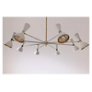 IQ3679 MID CENTURY STYLE BRASS CHANDELIER 8 ARMS MLP03