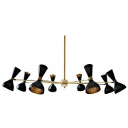 IQ3679 MID CENTURY STYLE BRASS CHANDELIER 8 ARMS MLP03