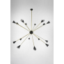 IQ3680 ITALIAN MID CENTURY STYLE BRASS SPUTNIK CHANDELIER, 24 LIGHTS