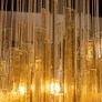 IQ3703 MID-CENTURY MODERN RECTILINEAR HAND BLOWN SMOKED AMBER GLASS MOSAIC BY MAZZEGA