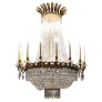 IQ3709 1920S CRYSTAL BRONZE EMPIRE CHANDELIER NYC PALACE HOTEL LOBBY