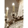 IQ3709 1920S CRYSTAL BRONZE EMPIRE CHANDELIER NYC PALACE HOTEL LOBBY