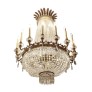 IQ3709 1920S CRYSTAL BRONZE EMPIRE CHANDELIER NYC PALACE HOTEL LOBBY