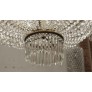 IQ3709 1920S CRYSTAL BRONZE EMPIRE CHANDELIER NYC PALACE HOTEL LOBBY