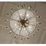 IQ3709 1920S CRYSTAL BRONZE EMPIRE CHANDELIER NYC PALACE HOTEL LOBBY