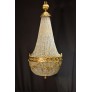 IQ3712 VERY FINE GILT BRONZE & CRYSTAL "BASKET" CHANDELIER BY BACCARAT