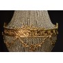 IQ3712 VERY FINE GILT BRONZE & CRYSTAL "BASKET" CHANDELIER BY BACCARAT