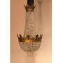 IQ3712 VERY FINE GILT BRONZE & CRYSTAL "BASKET" CHANDELIER BY BACCARAT