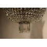 IQ3712 VERY FINE GILT BRONZE & CRYSTAL "BASKET" CHANDELIER BY BACCARAT