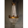 IQ3712 VERY FINE GILT BRONZE & CRYSTAL "BASKET" CHANDELIER BY BACCARAT