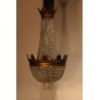 IQ3712 VERY FINE GILT BRONZE & CRYSTAL "BASKET" CHANDELIER BY BACCARAT