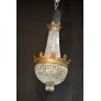 IQ3712 VERY FINE GILT BRONZE & CRYSTAL "BASKET" CHANDELIER BY BACCARAT