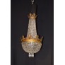 IQ3712 VERY FINE GILT BRONZE & CRYSTAL "BASKET" CHANDELIER BY BACCARAT