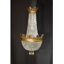 IQ3712 VERY FINE GILT BRONZE & CRYSTAL "BASKET" CHANDELIER BY BACCARAT