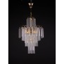 IQ3714 1960 GERMANY PALWA CHANDELIER CRYSTAL RODS & GILT BRASS BY CHRISTOPH PALME