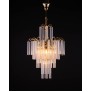 IQ3714 1960 GERMANY PALWA CHANDELIER CRYSTAL RODS & GILT BRASS BY CHRISTOPH PALME