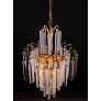 IQ3714 1960 GERMANY PALWA CHANDELIER CRYSTAL RODS & GILT BRASS BY CHRISTOPH PALME