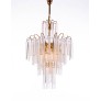 IQ3714 1960 GERMANY PALWA CHANDELIER CRYSTAL RODS & GILT BRASS BY CHRISTOPH PALME