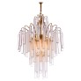 IQ3714 1960 GERMANY PALWA CHANDELIER CRYSTAL RODS & GILT BRASS BY CHRISTOPH PALME