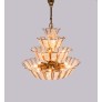 IQ3715 1960 GERMANY PALWA HOLLYWOOD REGENCY CRYSTAL & GILT BRASS CHANDELIER