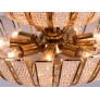 IQ3715 1960 GERMANY PALWA HOLLYWOOD REGENCY CRYSTAL & GILT BRASS CHANDELIER