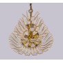 IQ3715 1960 GERMANY PALWA HOLLYWOOD REGENCY CRYSTAL & GILT BRASS CHANDELIER