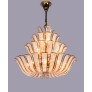 IQ3715 1960 GERMANY PALWA HOLLYWOOD REGENCY CRYSTAL & GILT BRASS CHANDELIER