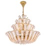 IQ3715 1960 GERMANY PALWA HOLLYWOOD REGENCY CRYSTAL & GILT BRASS CHANDELIER