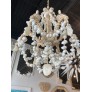 IQ3745 VINTAGE PALM BEACH SHELL SEASHELL 6 LIGHT CHANDELIER