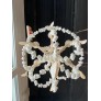 IQ3745 VINTAGE PALM BEACH SHELL SEASHELL 6 LIGHT CHANDELIER